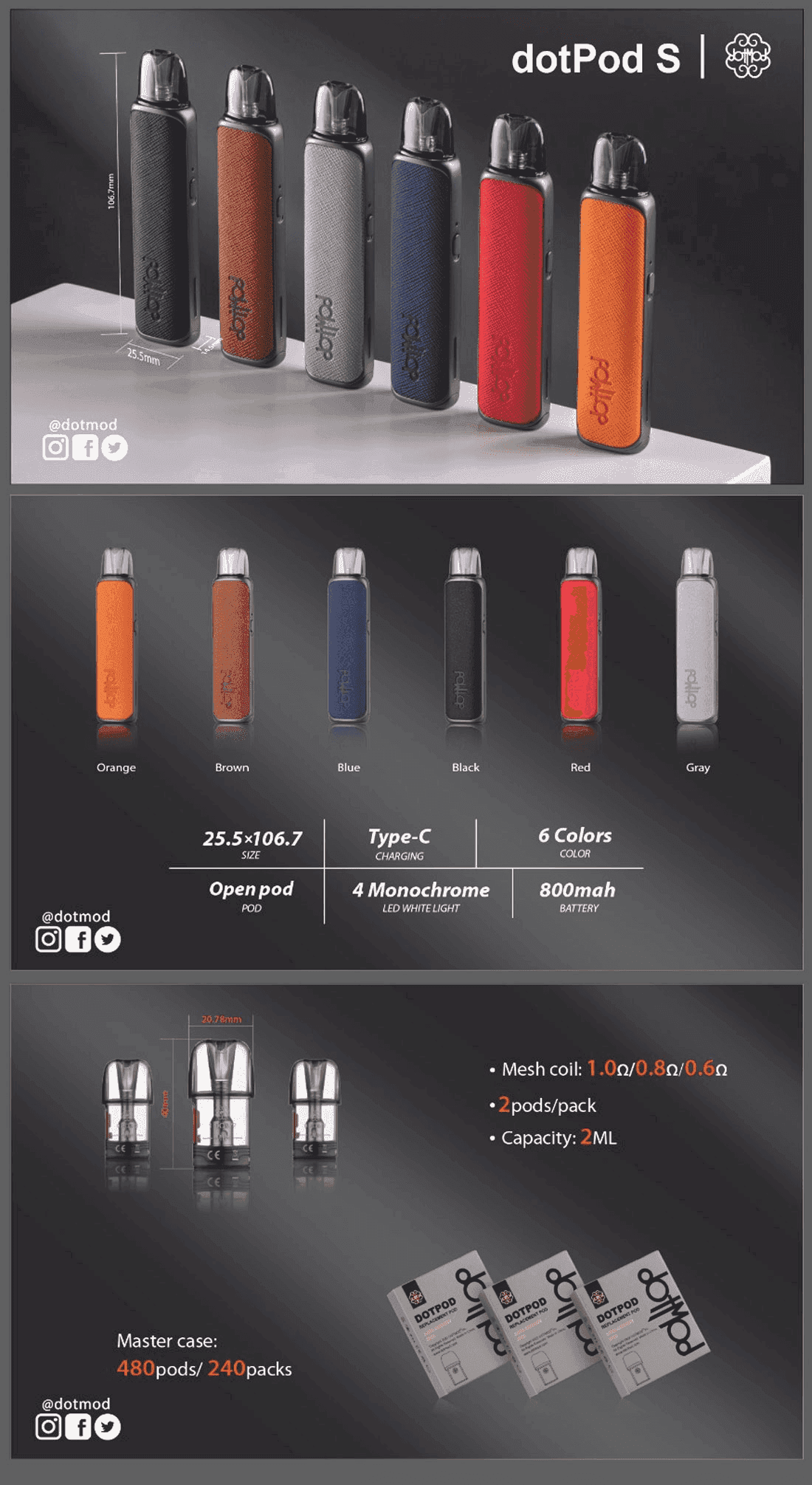 佩特里DOTMOD DOTPOD S電子煙小煙主機空倉煙彈:圖片 4